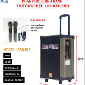 Loa kéo SBD-D12 Chính Hãng, Bass 30cm, Công Suất 450w (New 2025 )
