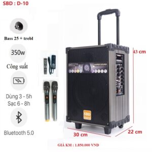 Loa kéo SBD-D10 Chính Hãng, Bass 25cm, Công Suất 350w (New 2025)