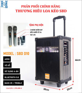 Loa kéo SBD-D10 Chính Hãng, Bass 25cm, Công Suất 350w (New 2025)