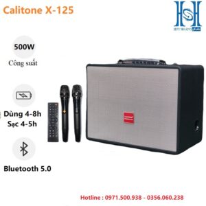 Loa Calitone X-125 Chính Hãng, Bass 25, Công Suất 500w, Ác Quy 4-8h, Kèm 2 tay mic