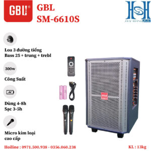 Loa kéo GBL SM-6610S , bass 25,Loa 3 đường tiếng (New 2024)