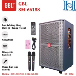 Loa kéo GBL SM-6615S , bass 40,Loa 3 đường tiếng (New 2024)