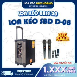 Loa kéo SBD-D08 Chính Hãng, Bass 20cm, Công Suất 300w (New 2025 )