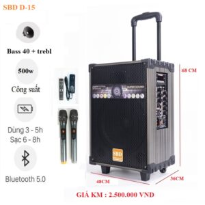 Loa kéo SBD-D15 Chính Hãng, Bass 40cm, Công Suất 500w (New 2025 )