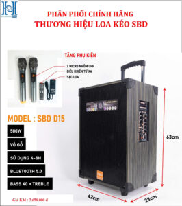 Loa kéo SBD-D15 Chính Hãng, Bass 40cm, Công Suất 500w (New 2025 )
