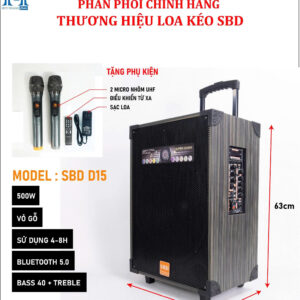 Loa kéo SBD-D15 Chính Hãng, Bass 40cm, Công Suất 500w (New 2025 )