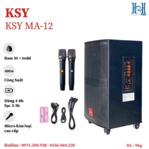 Loa kéo KSY MA-12 Chính Hãng, Bass 30cm, Công Suất 400w (New 2025 )