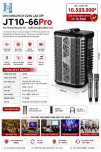 Loa JT10-66Pro Bass 25cm, RMS 500W, 2 Micro UHF
